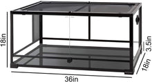 Load image into Gallery viewer, REPTI ZOO 50 Gallon 36" x 18" x 18" Reptile Glass Terrarium Tank RK0119 - REPTI ZOO