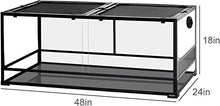 Load image into Gallery viewer, REPTI ZOO 90 Gallon 48" x 24" x 18" Reptile Habitat, Double Hinge Door with Screen Ventilation Reptile Terrarium (Knock-Down) RK0226 - REPTI ZOO