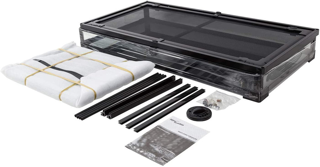 REPTI ZOO 67 Gallon 36" x 18" x 24" Reptile Large Glass Terrarium 2 in 1 Side Meshes and Side Glasses Reptile Terrarium(Knock-Down) RK0120P - REPTI ZOO