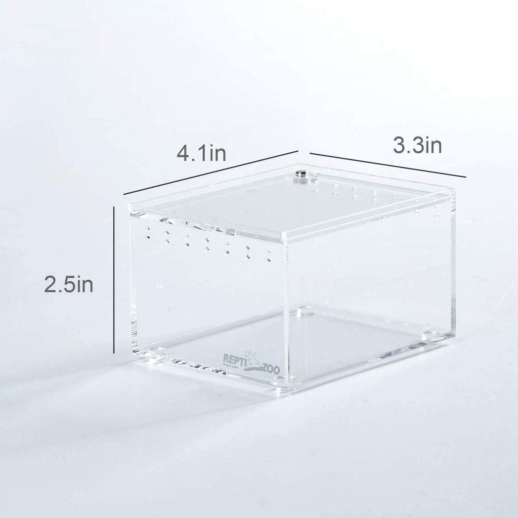 REPTI ZOO 0.15 Gallon 4.1"x3.3"x2.5" Magnetic Acrylic Case, Nano Enclosure Reptile Breeding Box - REPTI ZOO