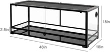 Load image into Gallery viewer, REPTI ZOO 48" x 18" x 18" Reptile Large Terrarium 67 Gallon Newly Upgraded All Glass, Double Hinge Door Reptile Terrarium(Knock-Down) RK0222A - REPTI ZOO