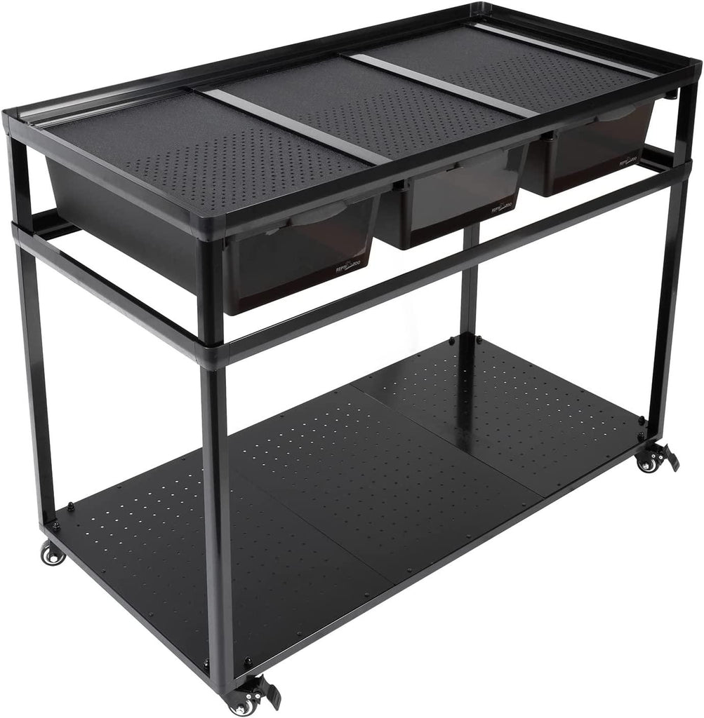 REPTIZOO Stackable Breeding Boxes Rack with Rolling Wheels Tank Stand - REPTI ZOO