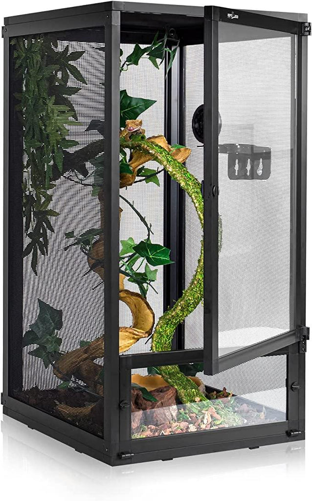 REPTI ZOO Foldable 30 Gallon Screen Chameleon Cage 16" x 16"x 30" with Collapsible Net Side Panels PAC404076 - REPTI ZOO