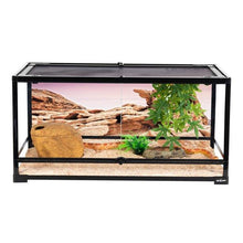 Load image into Gallery viewer, REPTI ZOO Glass Reptile Terrarium 50 Gallon, Front Opening Reptile Habitat Tank 36" x 18"x 18" for Reptile , Double Doors with Background RK361818A - REPTI ZOO