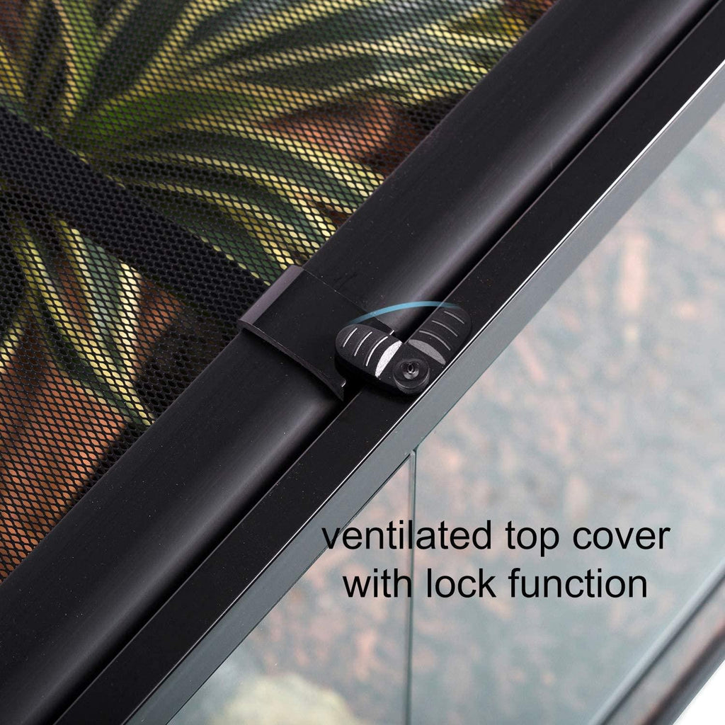 REPTI ZOO 67 Gallon 36" x 18" x 24" Double Hinge Door with Screen Ventilation Reptile Terrarium(Knock-Down) RK0120N - REPTI ZOO