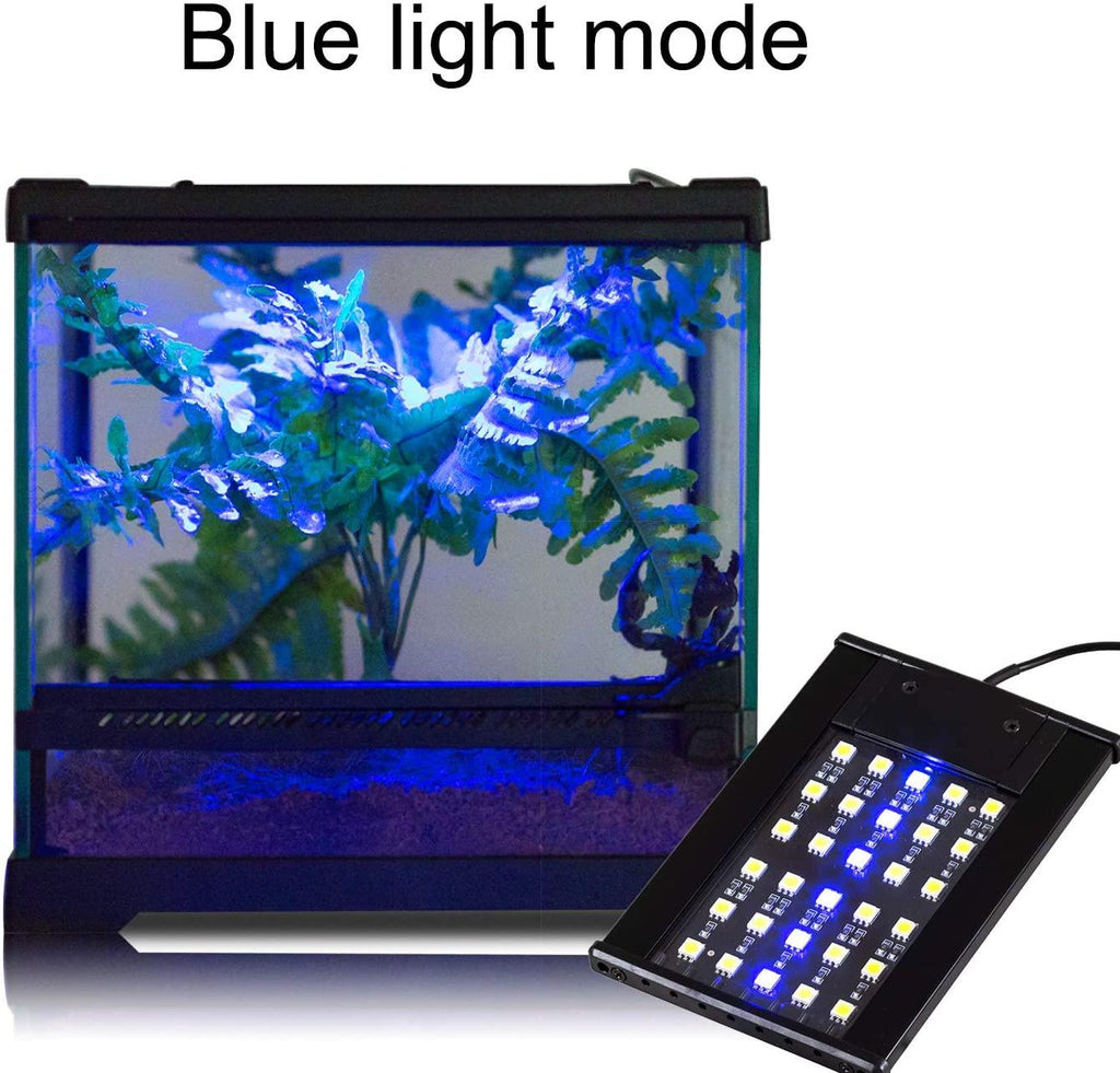 REPTI ZOO Terrarium Light Day and Night Mode Reptile LED Light Hood for Reptile Terrarium White Light and Blue Light Fit for Different Pet Habits - REPTI ZOO