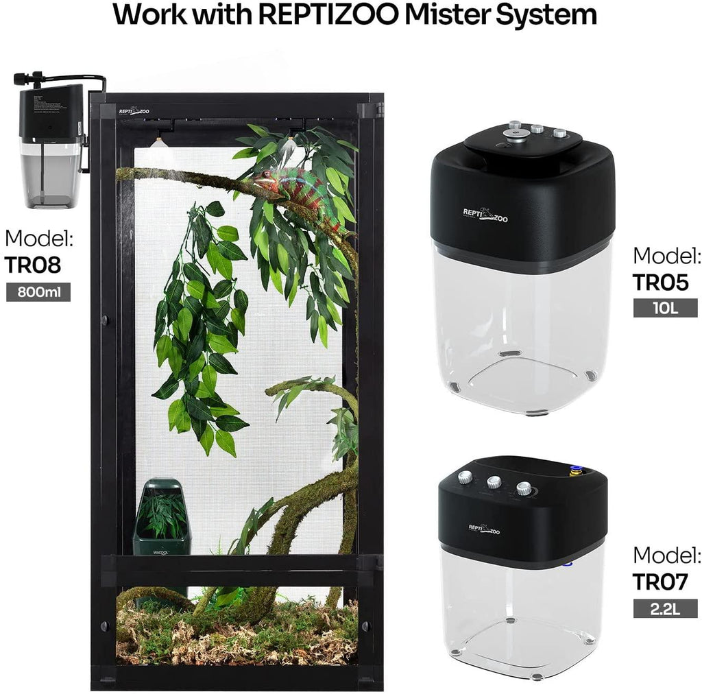 Foldable 48 Gallon Air Screen Cage, Vertical Reptile Terrarium 18" x 18"x 36" Reptile Tank for Chameleon Iguana PAC454590A - REPTI ZOO