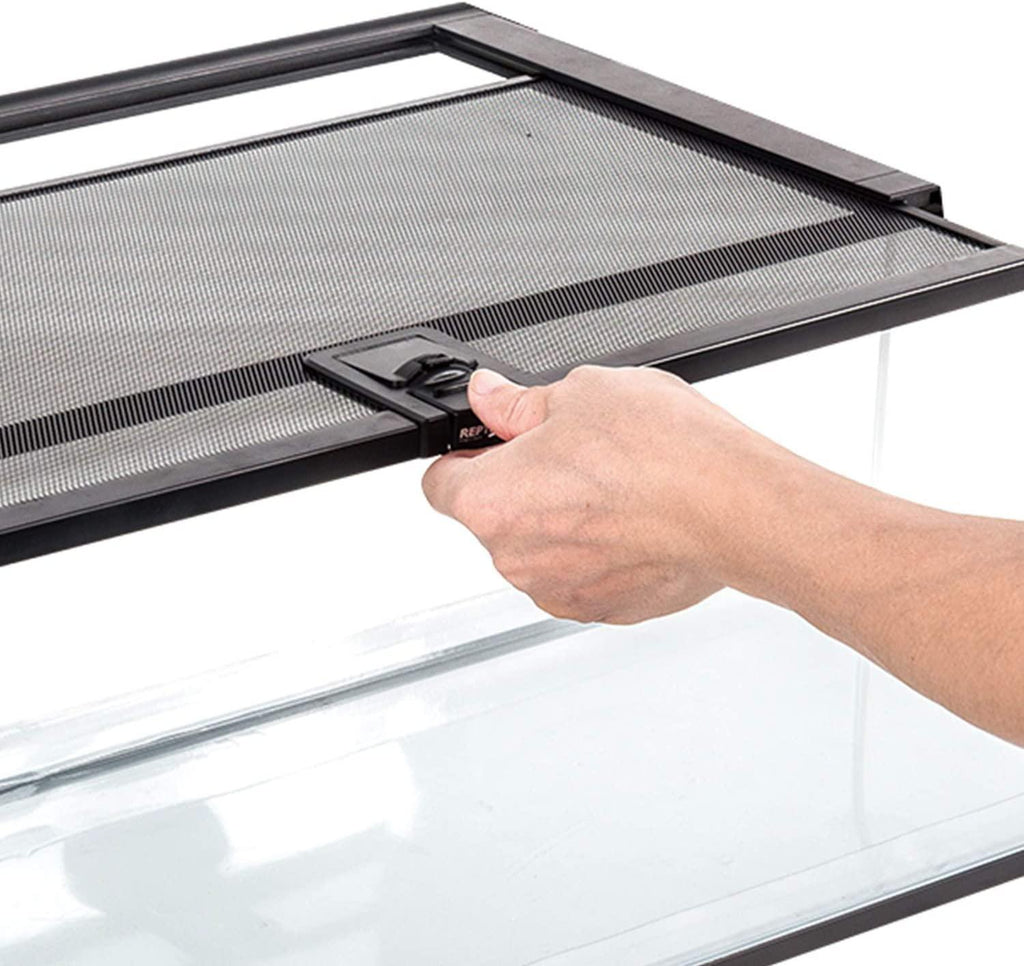 REPTIZOO Mini Reptile Glass Terrarium Tank 8" x 8" x 12" Full View Visually Appealing Top Feeding & Venlitation Small Reptile Glass Habitat - REPTI ZOO