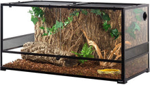 Load image into Gallery viewer, REPTIZOO 120 Gallon 48" x 24" x 24" Large Glass Reptile Terrarium, Tall & Wide Reptile Habitat Tank (Side Net Panel & Glass Switchable) RK0239 - REPTI ZOO