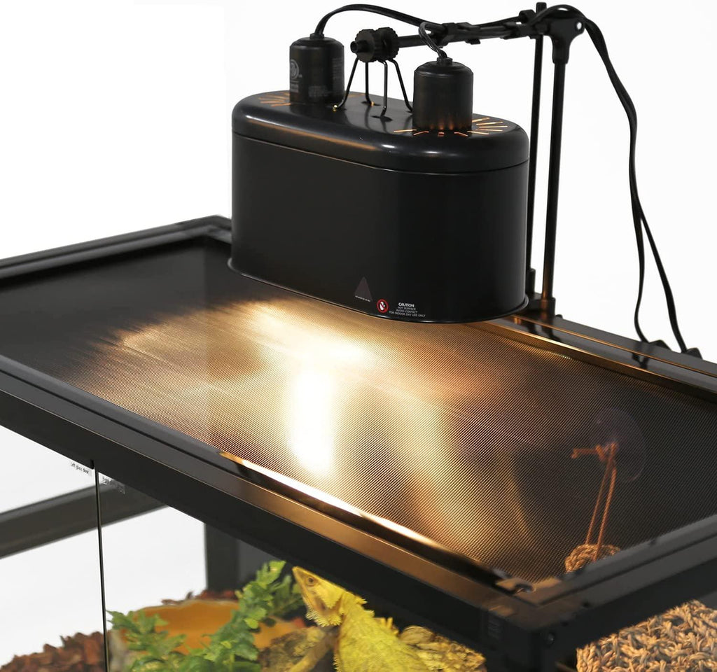 REPTI ZOO 50 Gallon Tempered Glass Reptile Large Terrarium Tank with Black PVC Back Panel Reptile Terrarium 36"x18"x18" Easy Folding NRK0114 - REPTI ZOO