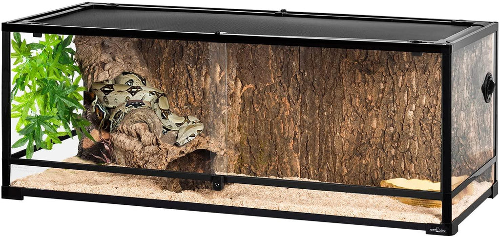 REPTI ZOO 48" x 18" x 18" Reptile Large Terrarium 67 Gallon Newly Upgraded All Glass, Double Hinge Door Reptile Terrarium(Knock-Down) RK0222A - REPTI ZOO