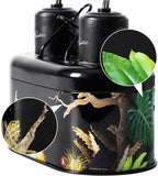 REPTI ZOO Nano Combo Print Tropical Desert Reptile Dual Deep Dome Lamp Fixture