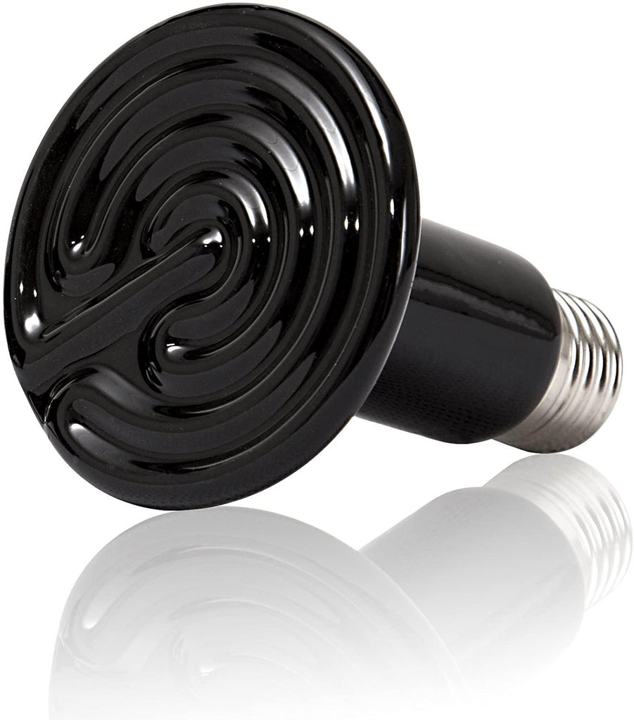 REPTI ZOO 100W Reptile Ceramic Heat Emitter Heating Bulb Black for Reptiles Pets Ceramic Infrared with No Light Emitted - REPTI ZOO