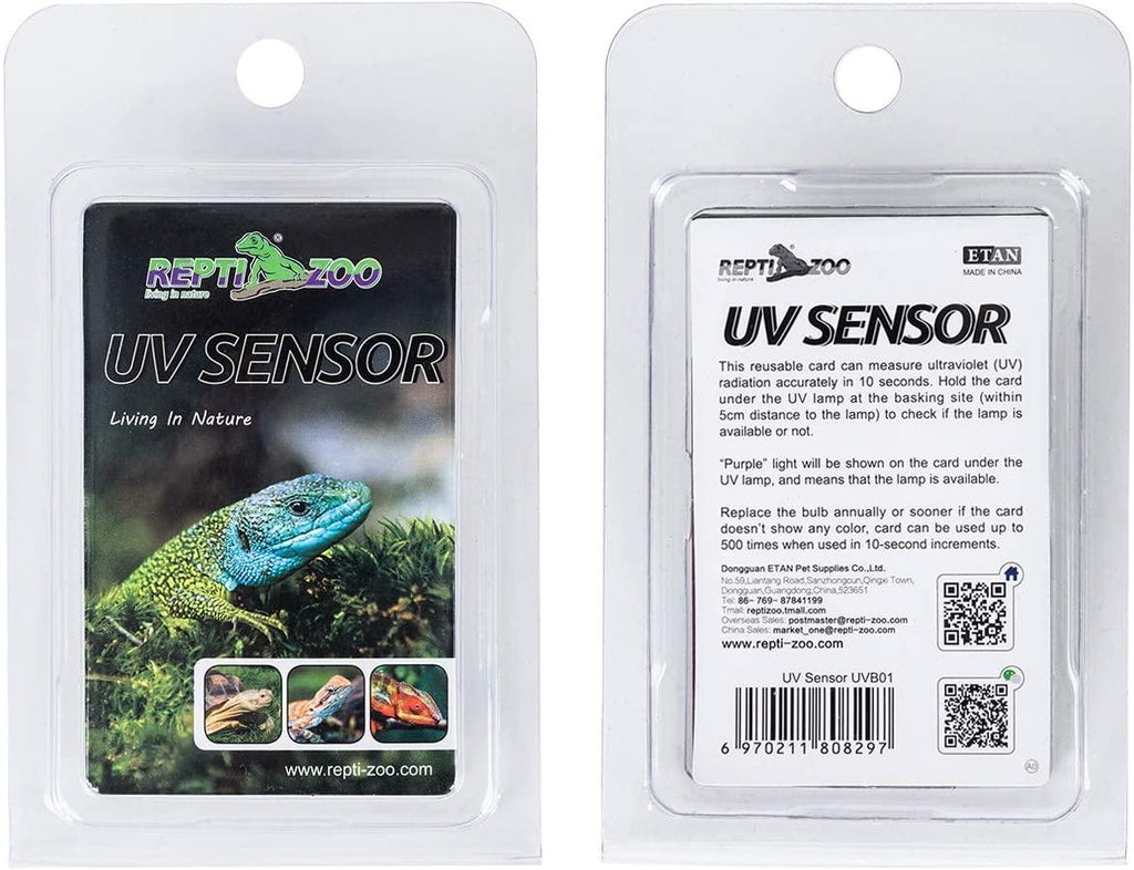 REPTI ZOO UVB Tester Reptile Lamp UV Sensor Reptile UVA UVB Fluorescent Lamp Tester Card, Set of 2 - REPTI ZOO