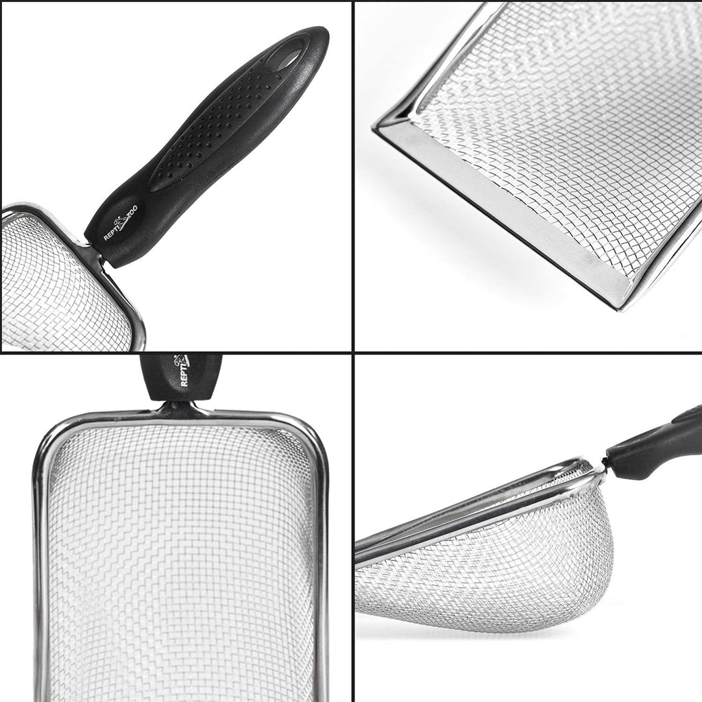 REPTI ZOO 2PCS Reptile Sand Fine Mesh Reptile Scooper Bearded Dragon Sand Shovel Terrarium Substrate Durable Litter Cleaner Corner Scoop Combo Set - REPTI ZOO