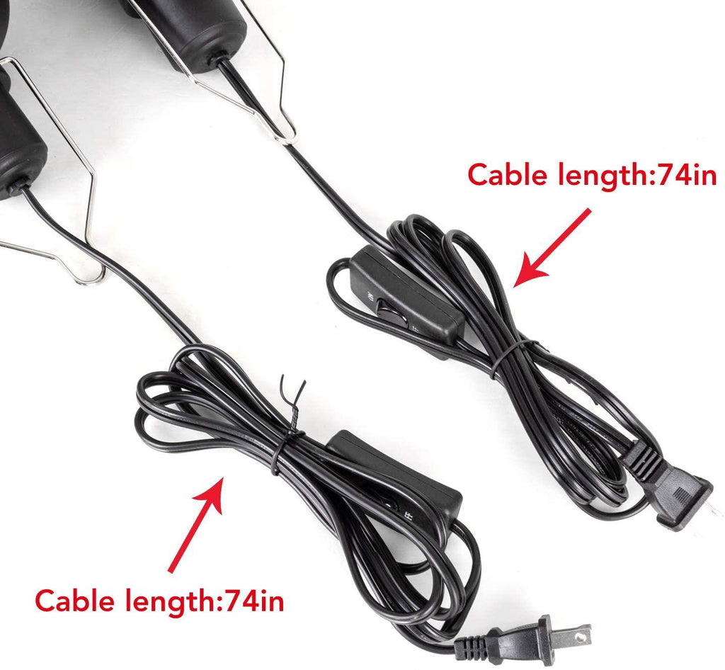 REPTI ZOO Reptile Light Fixture 2 Packs 5.5 Inch Deep Dome Lamp Cap Lamp Fixture Optical Reflection Cover for Reptile Glass Terrariums - REPTI ZOO