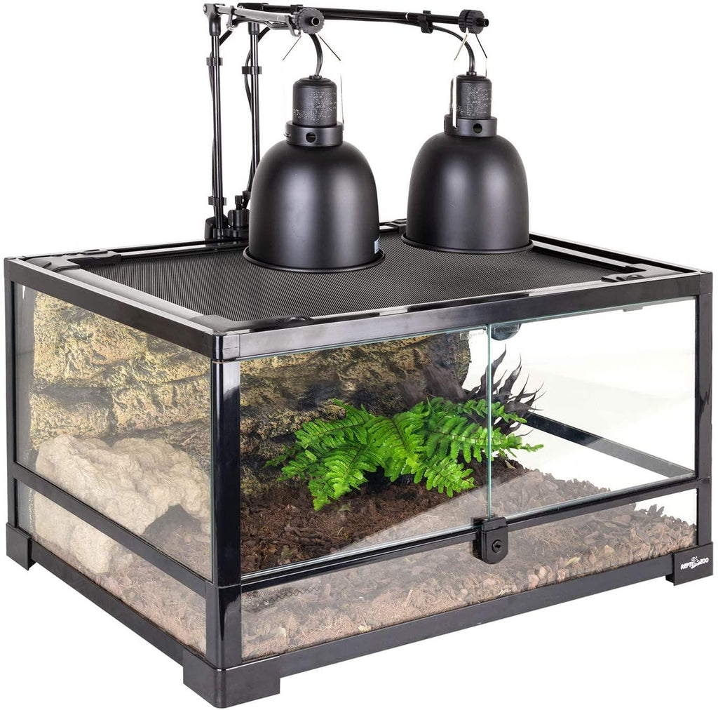 REPTI ZOO Reptile Light Fixture 2 Packs 5.5 Inch Deep Dome Lamp Cap Lamp Fixture Optical Reflection Cover for Reptile Glass Terrariums - REPTI ZOO