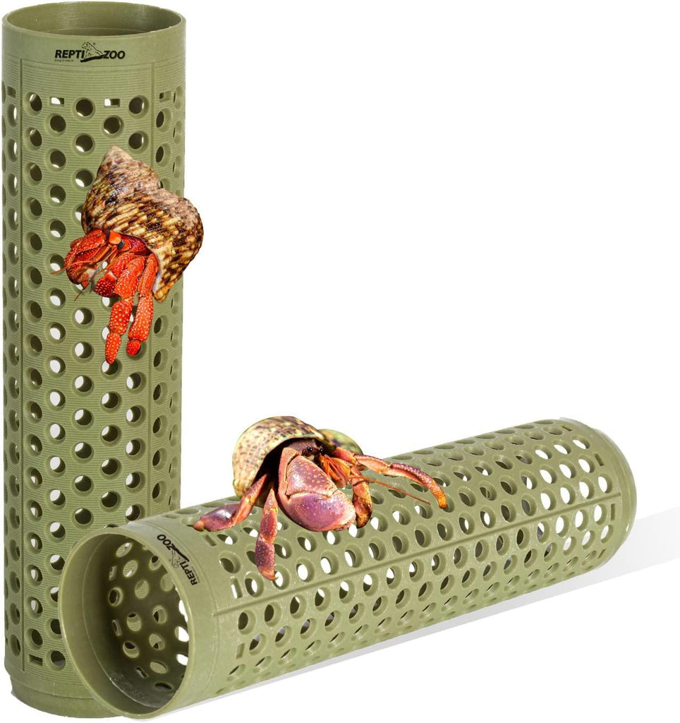 REPTIZOO 2 Pieces Hermit Crab Climbing Branch Toys Spliceable Climbing Post for Aquarium Freshwater Shrimp,Crested Gecko,Hermit Crab - REPTI ZOO