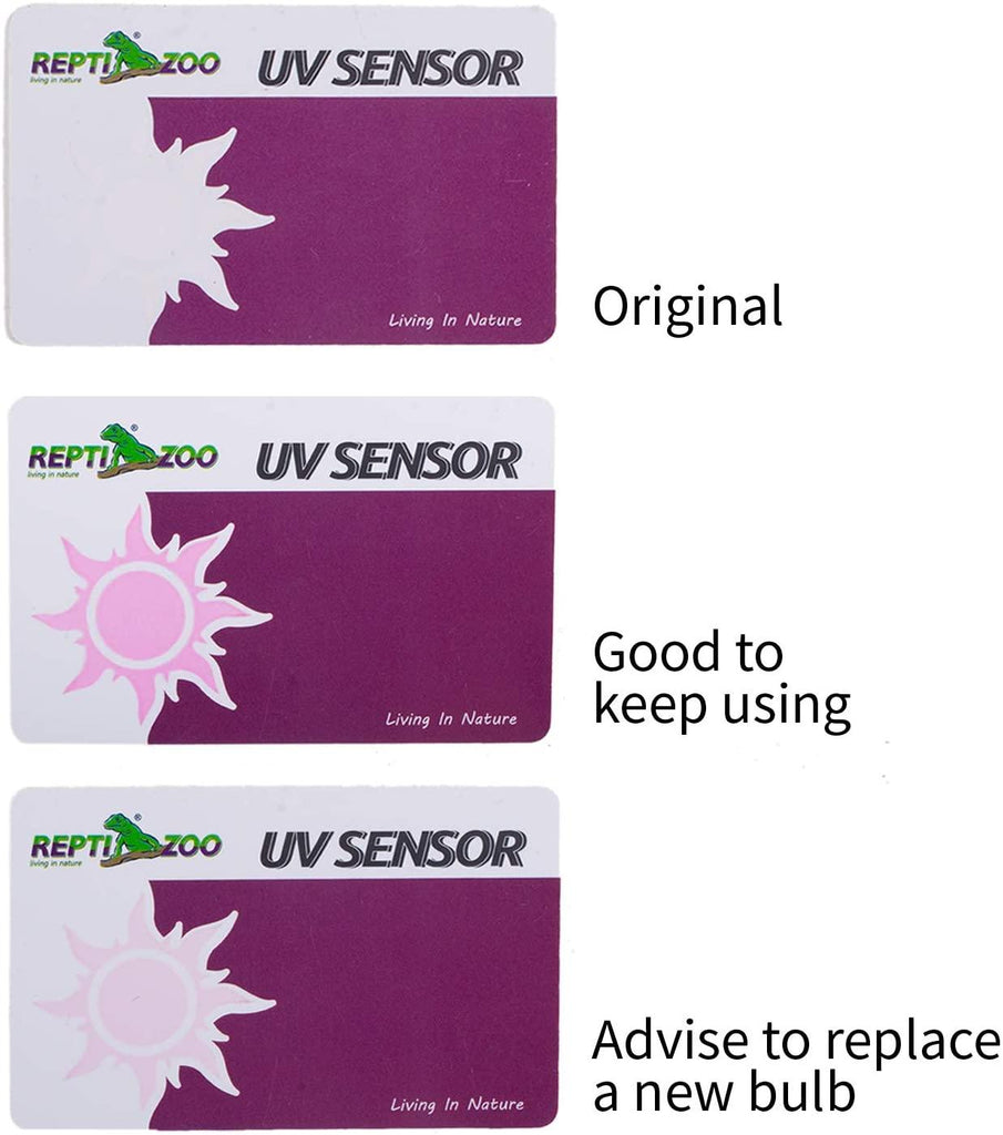 REPTI ZOO UVB Tester Reptile Lamp UV Sensor Reptile UVA UVB Fluorescent Lamp Tester Card, Set of 2 - REPTI ZOO