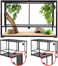 Load image into Gallery viewer, REPTI ZOO 67 Gallon 36" x 18" x 24" Reptile Large Glass Terrarium 2 in 1 Side Meshes and Side Glasses Reptile Terrarium(Knock-Down) RK0120P - REPTI ZOO