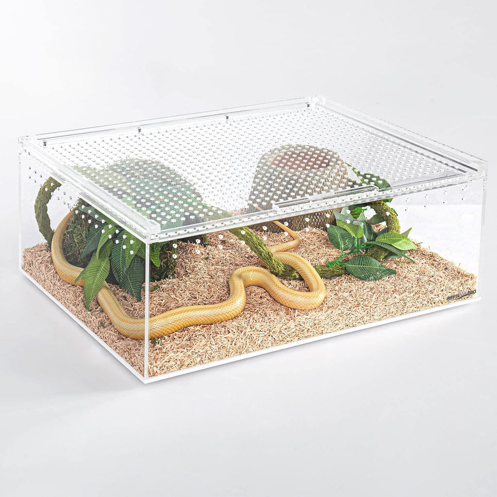 REPTI ZOO 27 Gallon 16''x12''x6'' Magnetic Acrylic Reptile Breeding Cage - REPTI ZOO