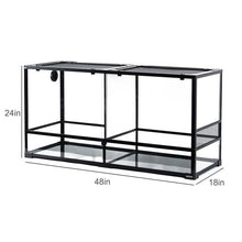 Load image into Gallery viewer, REPTI ZOO 90 Gallon 48*18*24 Glass Reptile Terrarium With Flexible Side Vent RK0223A - REPTI ZOO