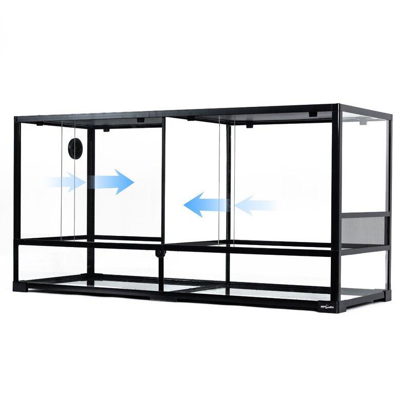 REPTI ZOO 90 Gallon 48*18*24 Glass Reptile Terrarium With Flexible Side Vent RK0223A - REPTI ZOO