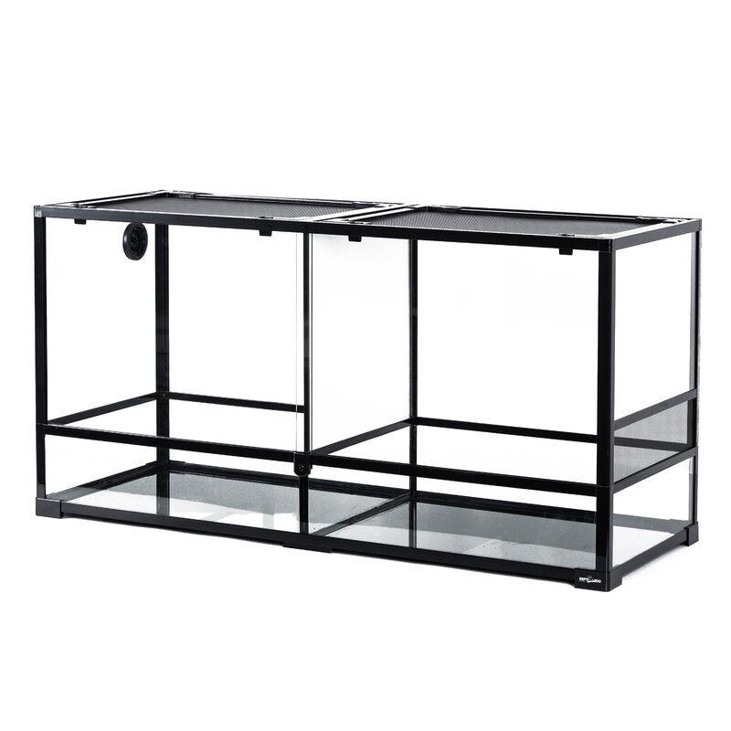 REPTI ZOO 90 Gallon 48*18*24 Glass Reptile Terrarium With Flexible Side Vent RK0223A - REPTI ZOO