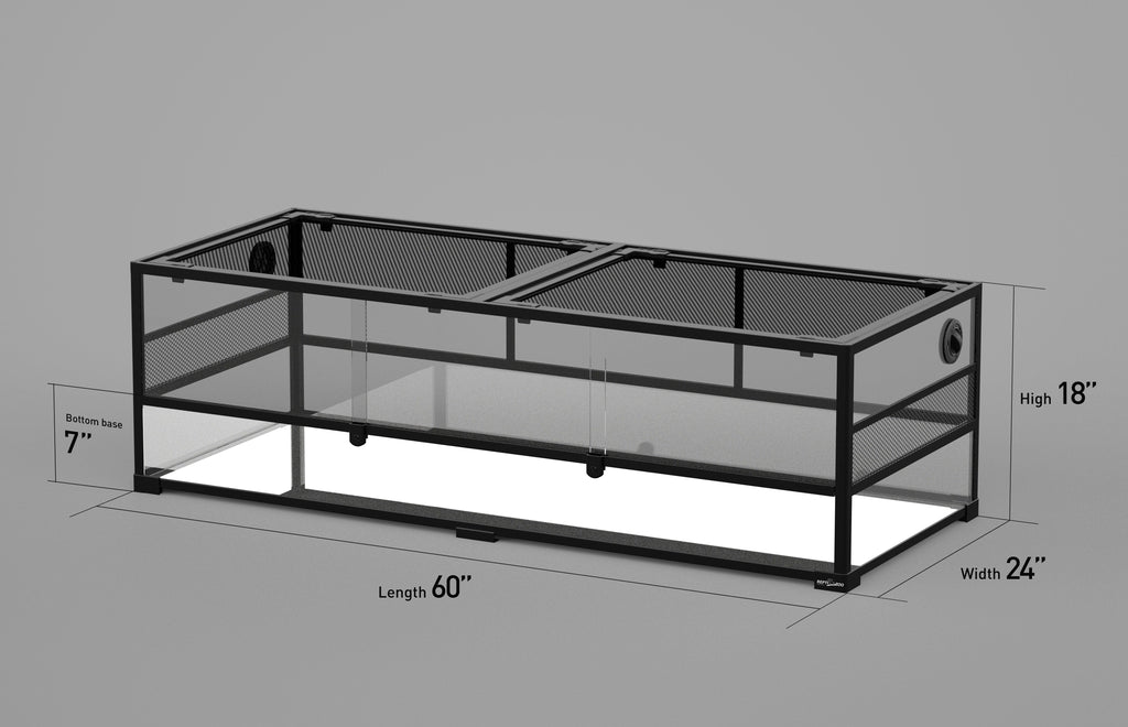 REPTI ZOO 60" x 24" x 18" Glass Reptile Terrarium Reptile Habitat Stackable Tanks - REPTI ZOO