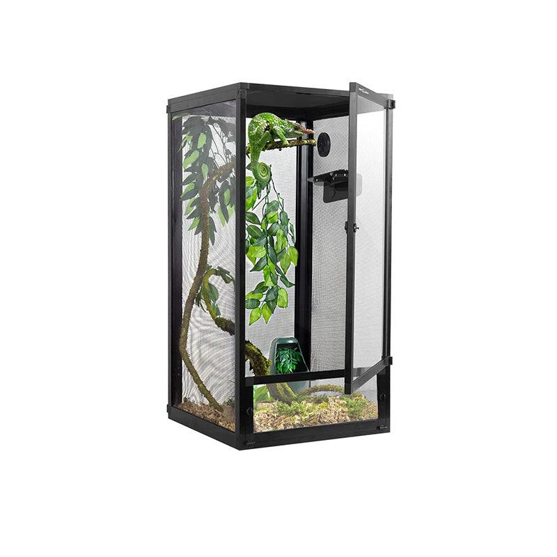 Foldable 48 Gallon Air Screen Cage, Vertical Reptile Terrarium 18" x 18"x 36" Reptile Tank for Chameleon Iguana PAC454590A - REPTI ZOO