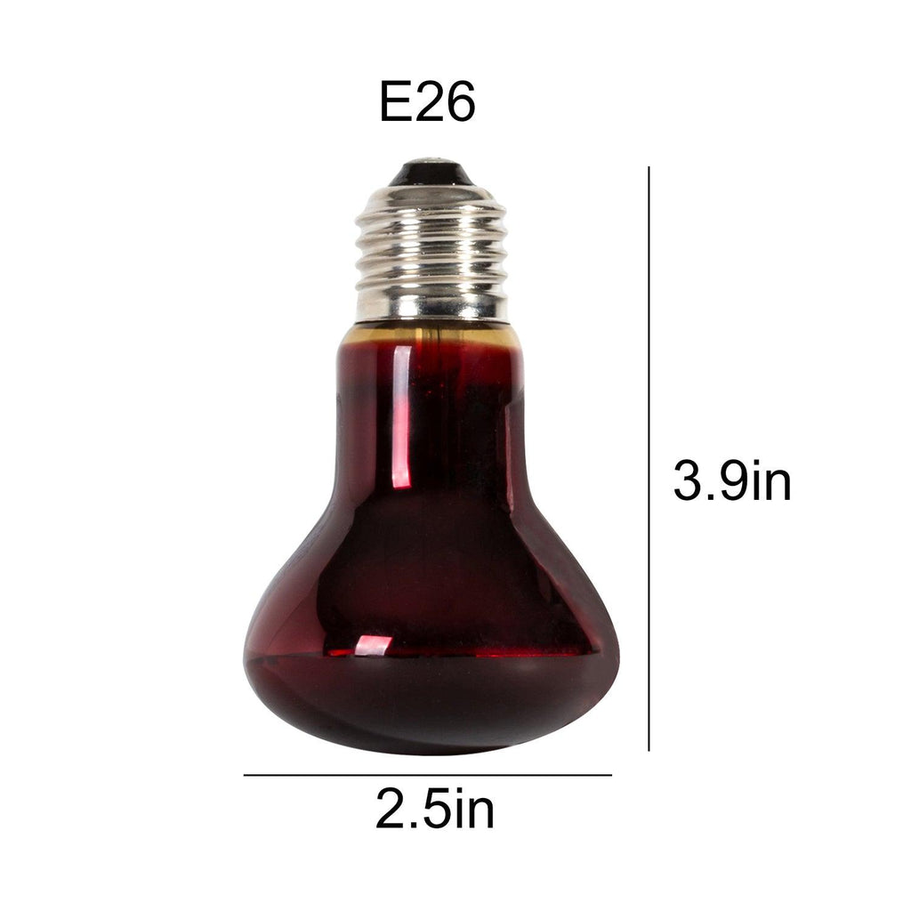 REPTIZOO Reptile 2PCS 110V 75W Night Infrared Heating Spot Lamp for Reptile Pet - REPTI ZOO