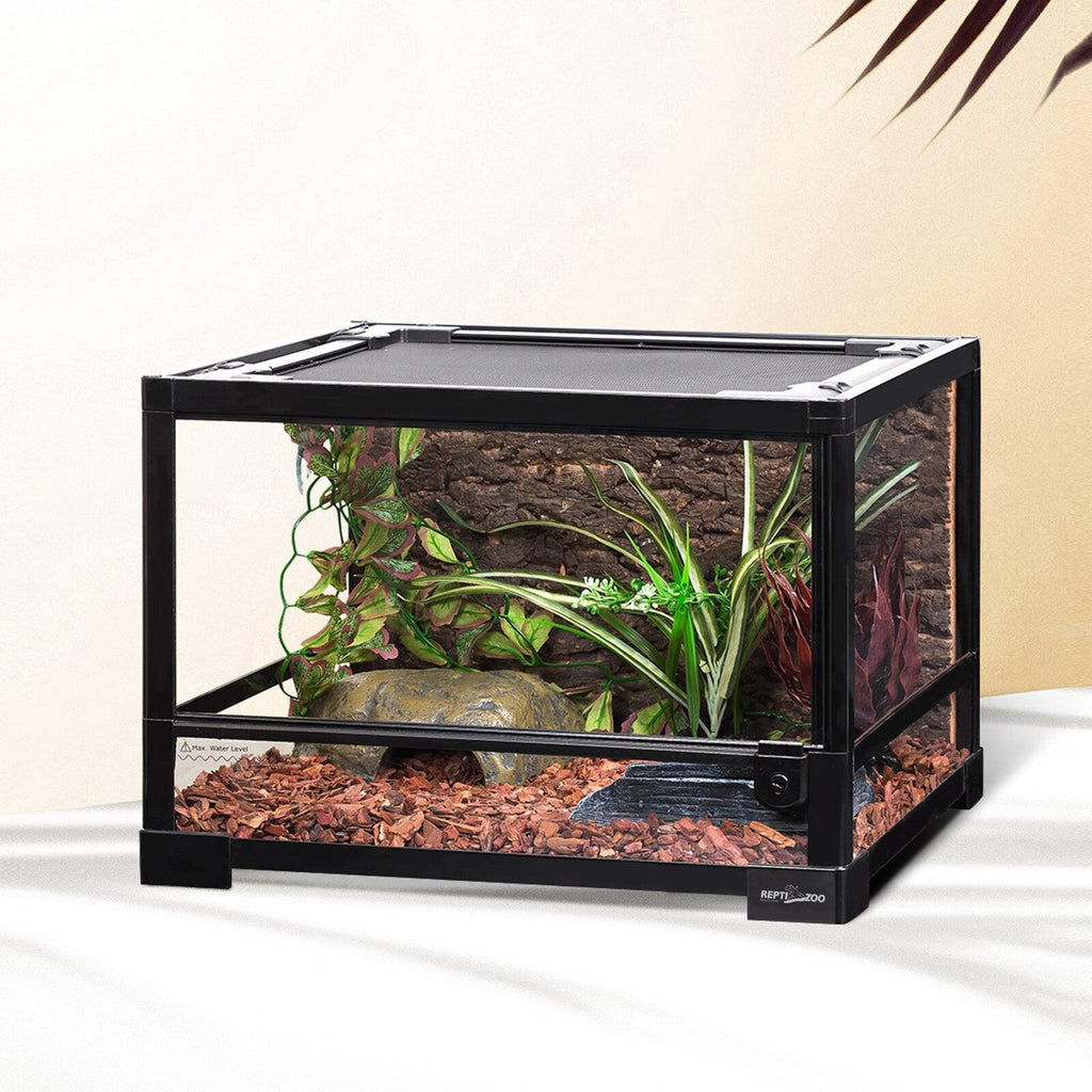 REPTI ZOO 25 Gallon 18" X 18" X 13" Reptile Terrarium, Upgrade Glass Front Opening Terrarium(Knock-Down) RK0116S - REPTI ZOO