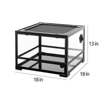 Load image into Gallery viewer, REPTI ZOO 25 Gallon 18" X 18" X 13" Reptile Terrarium, Upgrade Glass Front Opening Terrarium(Knock-Down) RK0116S - REPTI ZOO