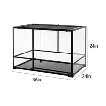 Load image into Gallery viewer, REPTI ZOO 90 Gallon 36" X 24" X 24" Large Reptile Terrarium Upgrade Glass Front Opening Tank RK362424 - REPTI ZOO