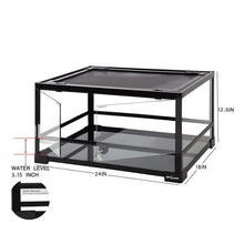 Load image into Gallery viewer, REPTIZOO 20 Gallon 24" x 18"x 12" Full Glass Reptile Enclosures , Front Double Opening Reptile Cages RK0117 - REPTI ZOO