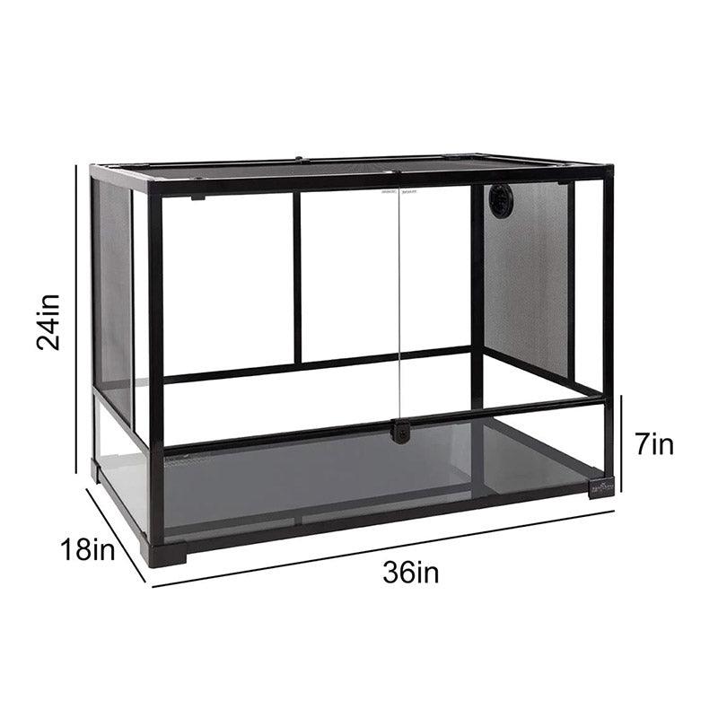 REPTI ZOO 67 Gallon 36" x 18" x 24" Double Hinge Door with Screen Ventilation Reptile Terrarium(Knock-Down) RK0120N - REPTI ZOO