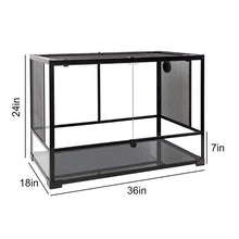 Load image into Gallery viewer, REPTI ZOO 67 Gallon 36" x 18" x 24" Double Hinge Door with Screen Ventilation Reptile Terrarium(Knock-Down) RK0120N - REPTI ZOO