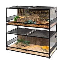 Load image into Gallery viewer, REPTI ZOO Stackable Reptile Glass Terrarium Tank (2 tanks) - REPTI ZOO