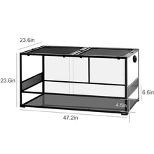 Load image into Gallery viewer, REPTIZOO 120 Gallon 48" x 24" x 24" Large Glass Reptile Terrarium, Tall & Wide Reptile Habitat Tank (Side Net Panel & Glass Switchable) RK0239 - REPTI ZOO
