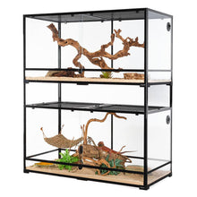 Load image into Gallery viewer, REPTI ZOO Stackable Reptile Glass Terrarium Tank (2 tanks) - REPTI ZOO