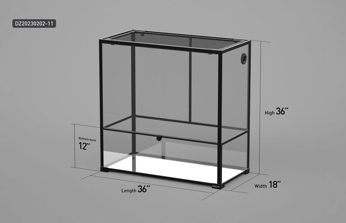 REPTI ZOO Customed Reptile Cage 101 Gallon 36" x 18"x 36" Glass Reptile