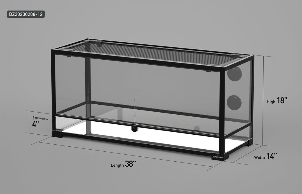 REPTI ZOO Customed Reptile Cage 38" x 14"x 18" Glass Reptile Terrarium (includes shipping and tax) - REPTI ZOO