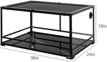 Load image into Gallery viewer, REPTI ZOO 67 Gallon Reptile Glass Terrarium 36" x 23.6" x 18", Double Hinge Door with Screen Ventilation bearded dragon tank(Knock-Down) RK0134 - REPTI ZOO