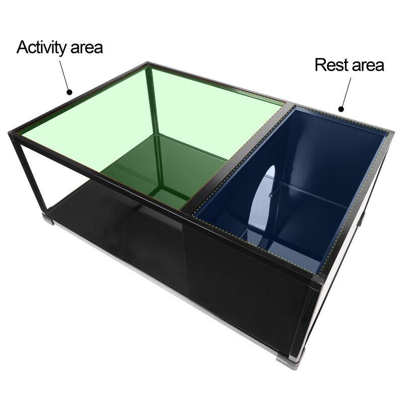 52 gallons 36″*24″*14″ terrarium with compartment and black coating glass sides RKE0204 - REPTI ZOO