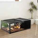 52 gallons 36″*24″*14″ terrarium with compartment and black coating glass sides RKE0204