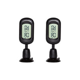 REPTI ZOO Reptile Terrarium Thermometer Hygrometer Digital Display 2PCS 360 Degree Rotation with Suction Cup, 3-Sides Mounting