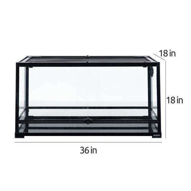 REPTI ZOO Glass Reptile Terrarium 50 Gallon, Front Opening Reptile Habitat Tank 36" x 18"x 18" for Reptile , Double Doors with Background RK361818A - REPTI ZOO