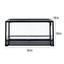 Load image into Gallery viewer, REPTI ZOO Glass Reptile Terrarium 50 Gallon, Front Opening Reptile Habitat Tank 36" x 18"x 18" for Reptile , Double Doors with Background RK361818A - REPTI ZOO