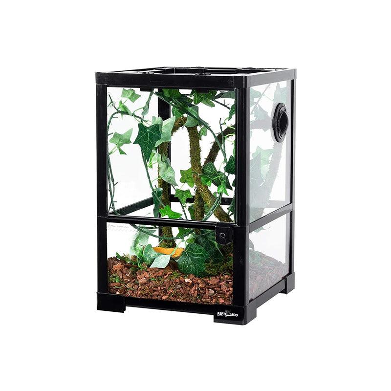 REPTI ZOO 10 Gallon 12" x 12" x 18" Full Glass Reptile Terrarium, Top Screen Ventilation & Feeding RK0102NS - REPTI ZOO