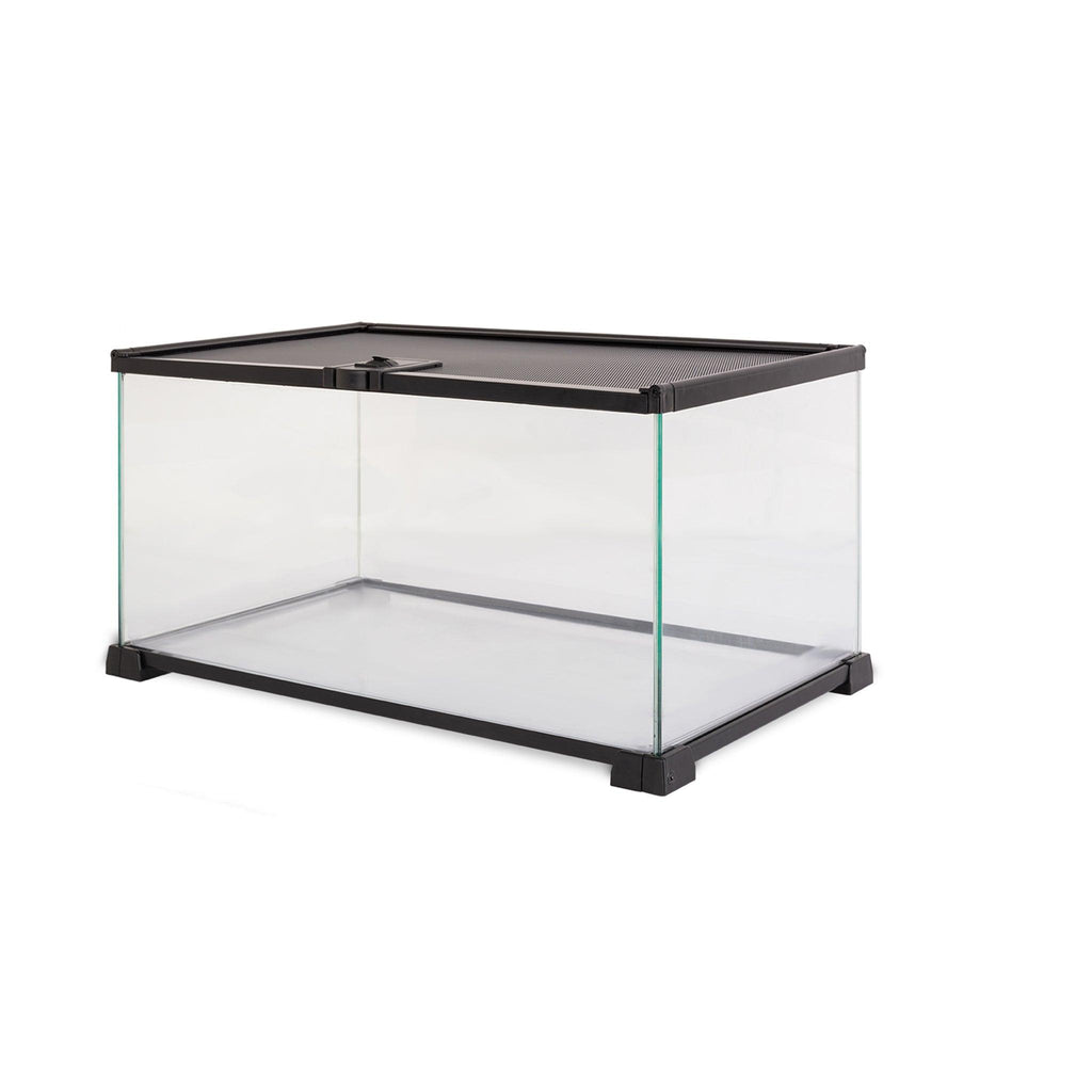 REPTI ZOO 10 Gallon 20" x 12" x 10" Reptile Tank Glass Natural Snake Cage, Sliding Screen Top for Reptile Hamster Hedgehog RAK08 - REPTI ZOO